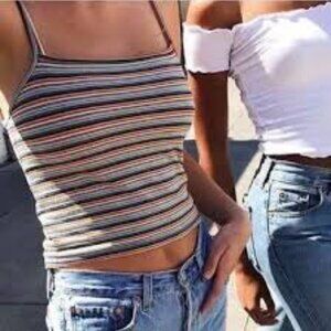 Brandy Melville Colorful Striped Top